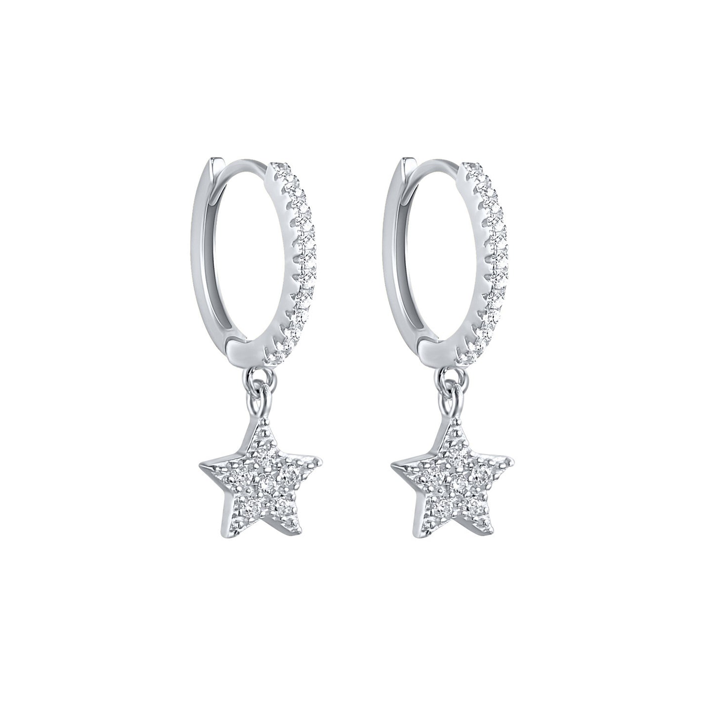 Women's Geometric Stars Diamond Personalized Earrings