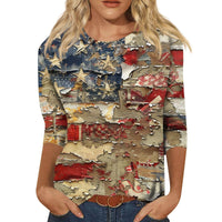 Long Sleeve Round Neck Slim Summer Tie-dyed Printed Clothing - Chic Angle