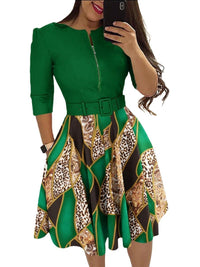 Stylish Temperament Long Sleeves Dress Contains Belt