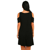 Loose strapless short sleeve pocket dress