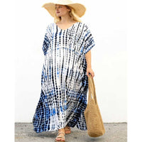 Rayon Printed Blooming Loose Vacation Robe Beach Dress Bikini Sun Protection Shirt