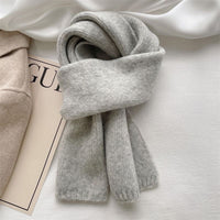All-match Knitted Scarf For Women Pure Color Warm Keeping Small Scarf