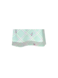 Women's Retro Green Plaid Floral Skirt