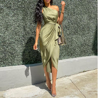 slanting shoulders and irregular straps