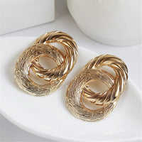 New Exaggerated Big Stud Earrings for Women Circle Round Alloy Earrings Wedding Party Gift