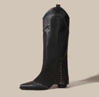 Fashion Boots Retro V Cut High Leg Boot Stud Martin Boots