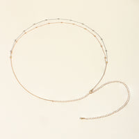 Summer Beach Sexy Body Chain Gold Silver Double Thin Chain Bead Waist Chain Street Fashion Retro Beauty Belly Chain