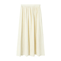 Tencel Linen Fried Color Bone Big Umbrella Skirt Version Pleated Skirt For Women