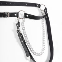 Punk Darkwind Women's Belt Leather Functional Chain Love Belt Sexy Uniform Suspenders Harness Accessories