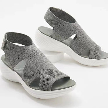 Women's Mesh Wedge Soft Sole Casual Sports Flat Fly Knit Sandals Shoes