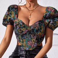 Backless Puff Sleeve Fishbone Sling Niche Court Retro Vest