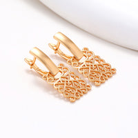 Gold Plated Geometric Square Hollow Earrings