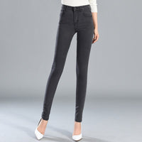 Jeans Trousers And Feet Pants Are Thin And Tight Elastic Women