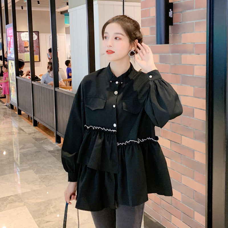 Loose Western Style Slimming Shirt Coat Top