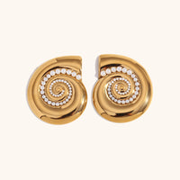 European And American Exaggerated Design Ornament Stainless Steel Plated 18K Jinhailuo Sticky Ear Studs