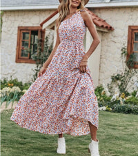 Women's Bohemian Floral Dress Beach Vacation Swing Skirt