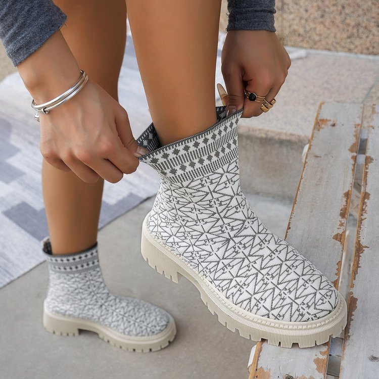 New Flying Woven Sports Independent Plus Size Women's Short Boots