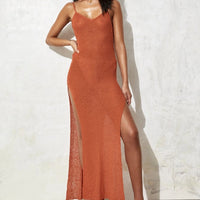 Sleeveless Slim-fit See-through Sling Vacation Dress Women