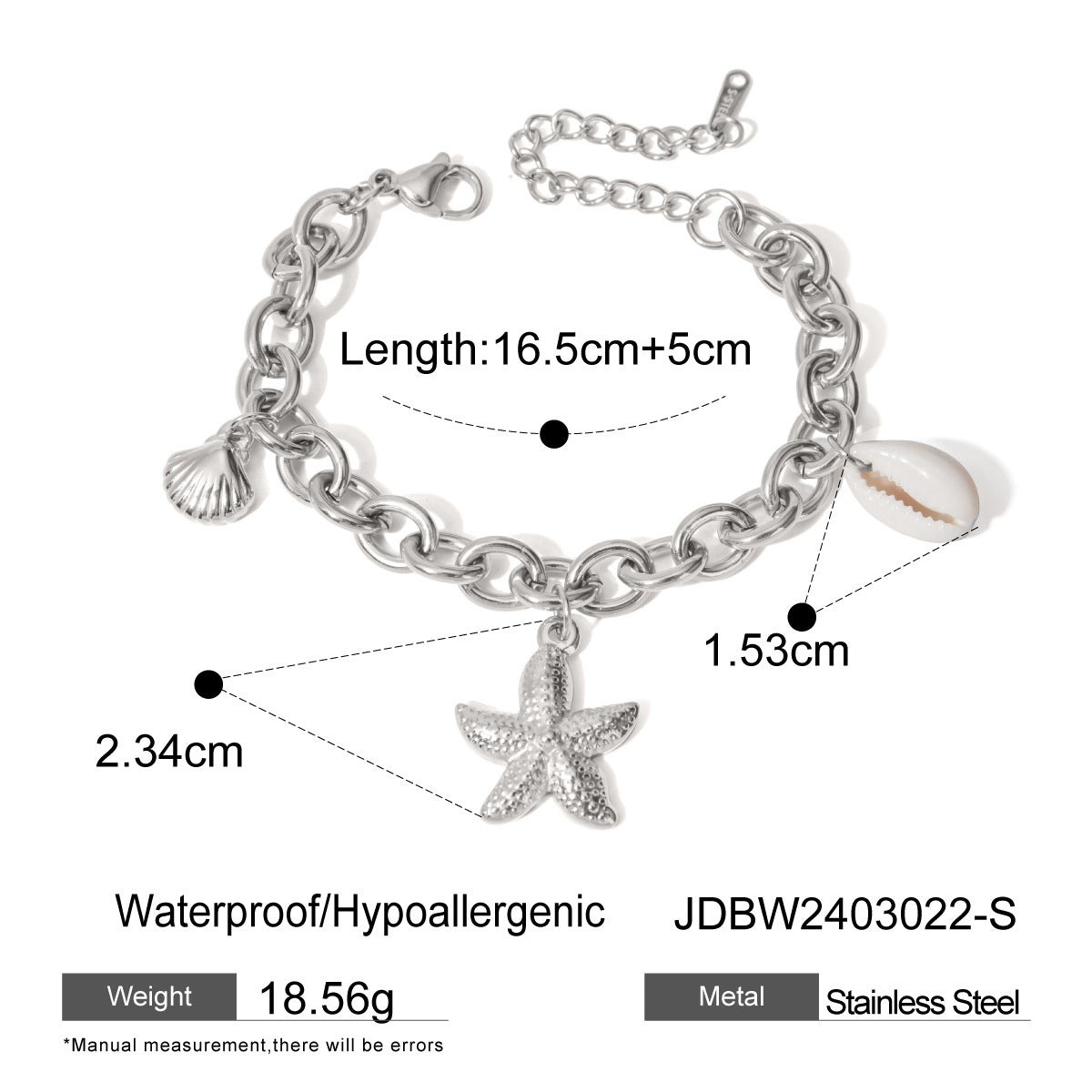 Stainless Steel Starfish Shell Conch Bracelet For Women Fashion Beach Bracelets Birthday Jewelry Gifts - Chic Angle