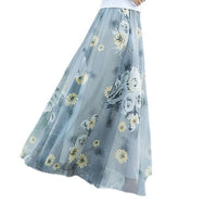 New Summer Chiffon Long Skirt Bohemian Beach Vacation Dress Mid-length Big Hem Skirt