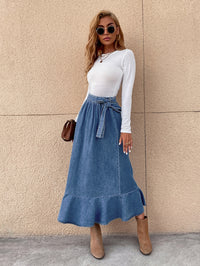 Ladies Fashion Casual Denim Skirt Women