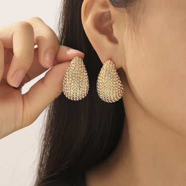 European And American Chic Style Niche Diamond Water Drop Earrings