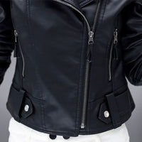 pu locomotive leather ladies short