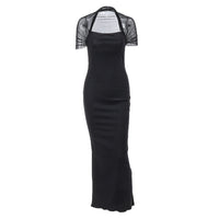 Women's Square Neck Hanging Neck Mesh Dress