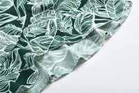 USA SIZE Leaf Print Sling Chiffon Dress Sexy Beach Seaside Vacation Irregular Skirt