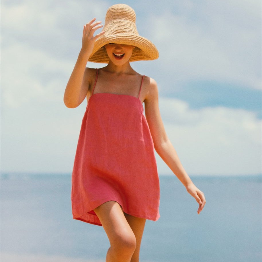 Cotton And Linen Suspenders Comfortable Vacation Versatile Dress