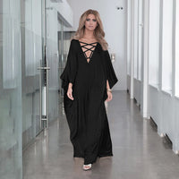 European And American New Satin Loose Fit Dress Vacation Casual Overlay Cover Up