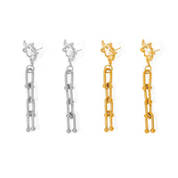 European And American Chic Style Love Imitation Pearl Vachette Clasp U-shaped Chain Stud Earrings