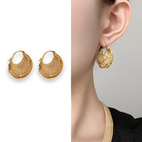 Net Pocket Zircon Mesh U-shaped Earrings Geometry