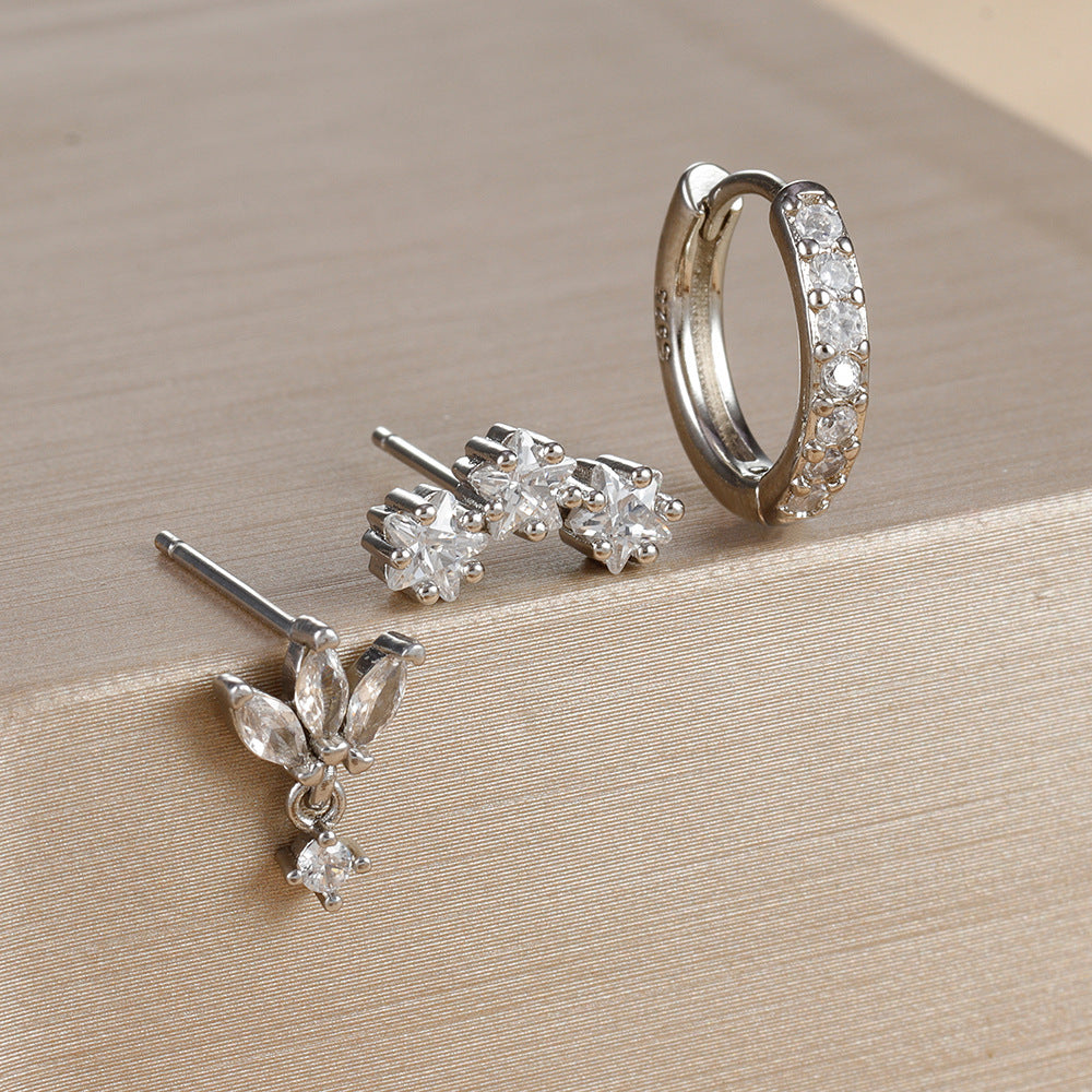 Diamond Stud Earrings Small Women's Fashion Simple