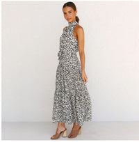 Printed maxi lace dress