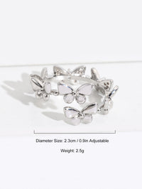 Butterfly Open Ring, Women's Forest Series, Korean Edition, Simple Ins, Niche Design, Personalized, Internet Celebrity, Fashionable, Adjustable Ring
