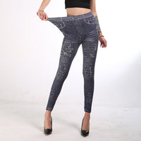 Spring new imitation denim leggings women