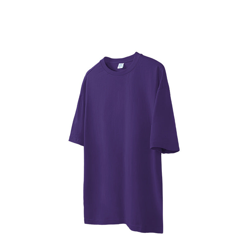 Pure Cotton Oversize Solid Color Short Sleeve T-shirt Top