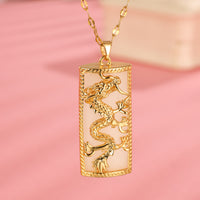 Vintage China-Chic Dragon And Phoenix Jade Pendant High Quality Versatile Collar Chain Accessories