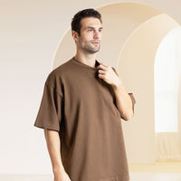Pure Cotton Loose Shoulder Solid Color Round Neck Vest