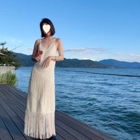 Women's Patchwork Fringed Seaside Vacation Dress