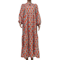 Short-sleeve Mid-length Boho Print Dress