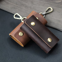First Layer Cowhide Coin Purse Car Multifunctional Keychain