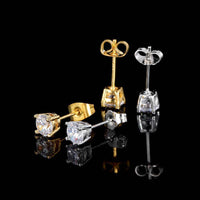 Four-claw Earrings Fashionable Temperament Sterling Silver Needle Hiphop Men And Women Earrings