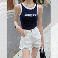 Women's Summer Thin Short-sleeved Navel Sleeveless Top