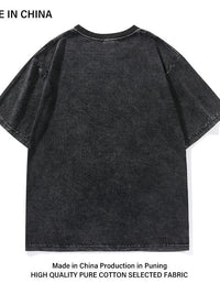 Washed Old Heavy Cotton T-shirt Spider Print