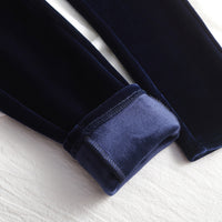 Warm Stretch Pencil Trousers High Waist Large Size Gold Velvet