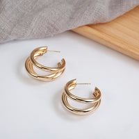 New Style Earrings Personality Cold Wind Metal Ring Ear Buckle Earrings Female C-shaped Earrings Earrings