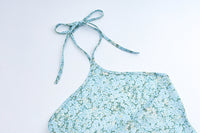 Hanging Neck Back Slim Floral Knee-length