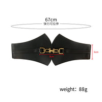 Waist seal female waist decoration shirt dress with a sense of high-grade belly cover fan-shaped buckle high elastic network red